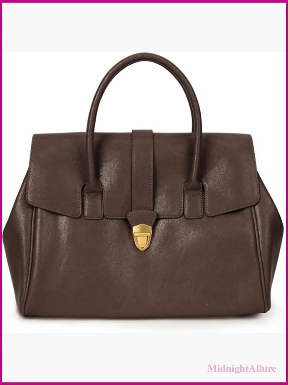 Vintage Leather Large Tote Bag Work Handbag Designer Top Handle
